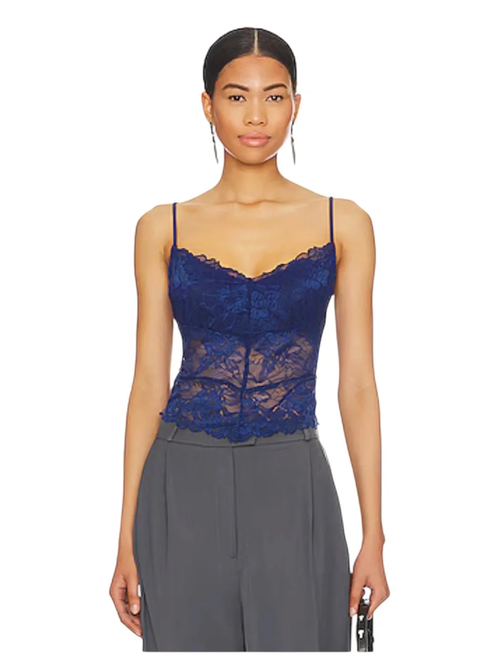 Free People Heart Eyes Cami in Estate Blue